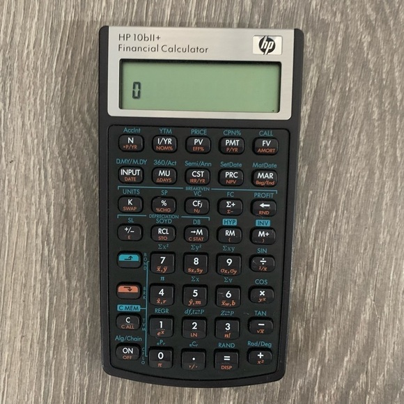 HP 10BII Plus Financial Calculator 12 Digit LCD Silver & Black - Picture 1 of 8